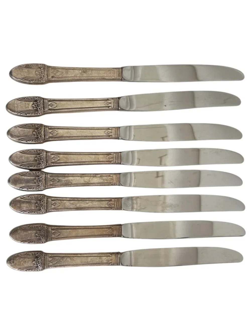 VTG 1847 Rogers Bros First Love Silverplate Flatware 52 PC Set Floral Art Deco